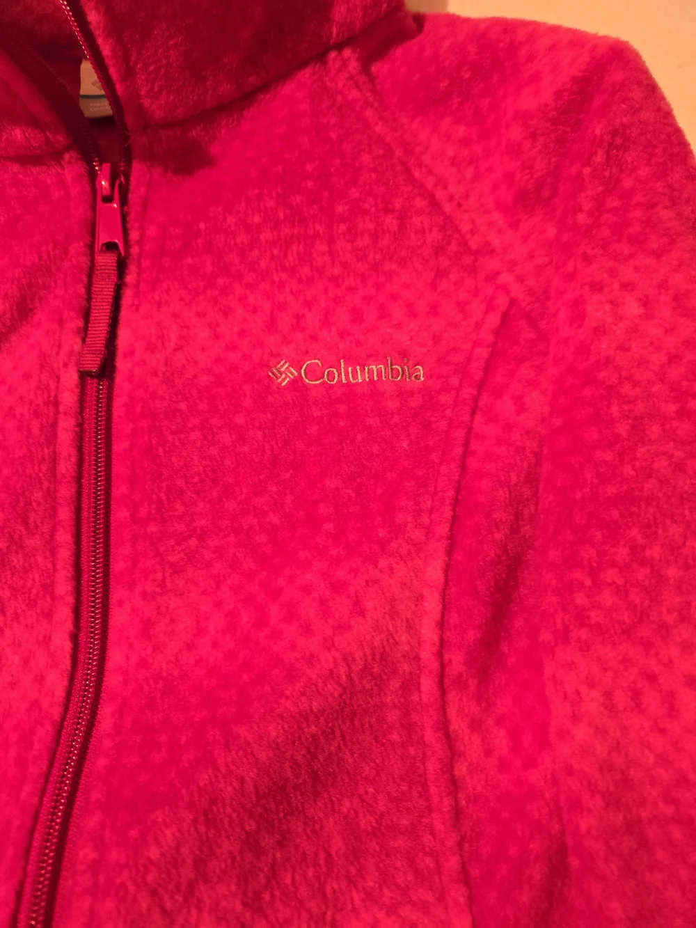Columbia Women's Hot Pink Full-Zip Teddy Fleece Jacket